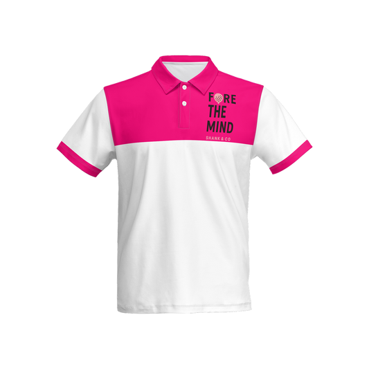 Men's "FORE The Mind"  Polo Shirt in Pink