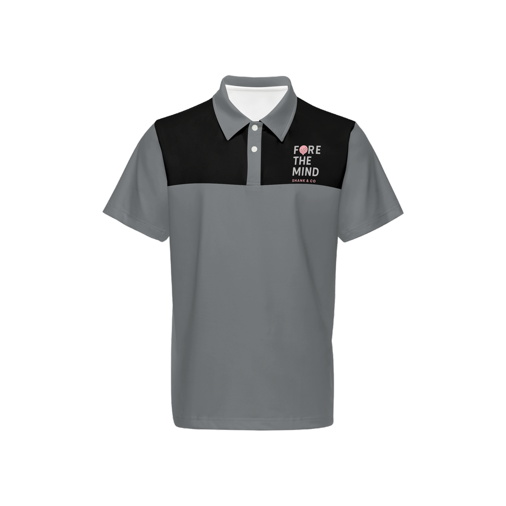 FORE the Mind – Black/Grey Performance Polo