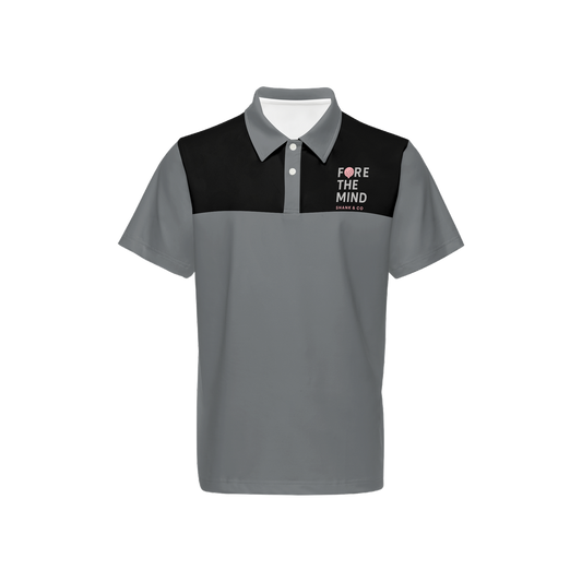 FORE the Mind – Black/Grey Performance Polo