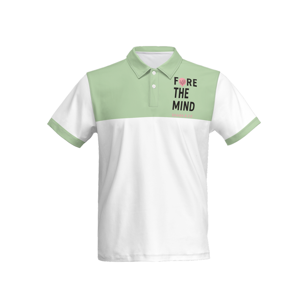 FORE the Mind – Sage/White Performance Polo