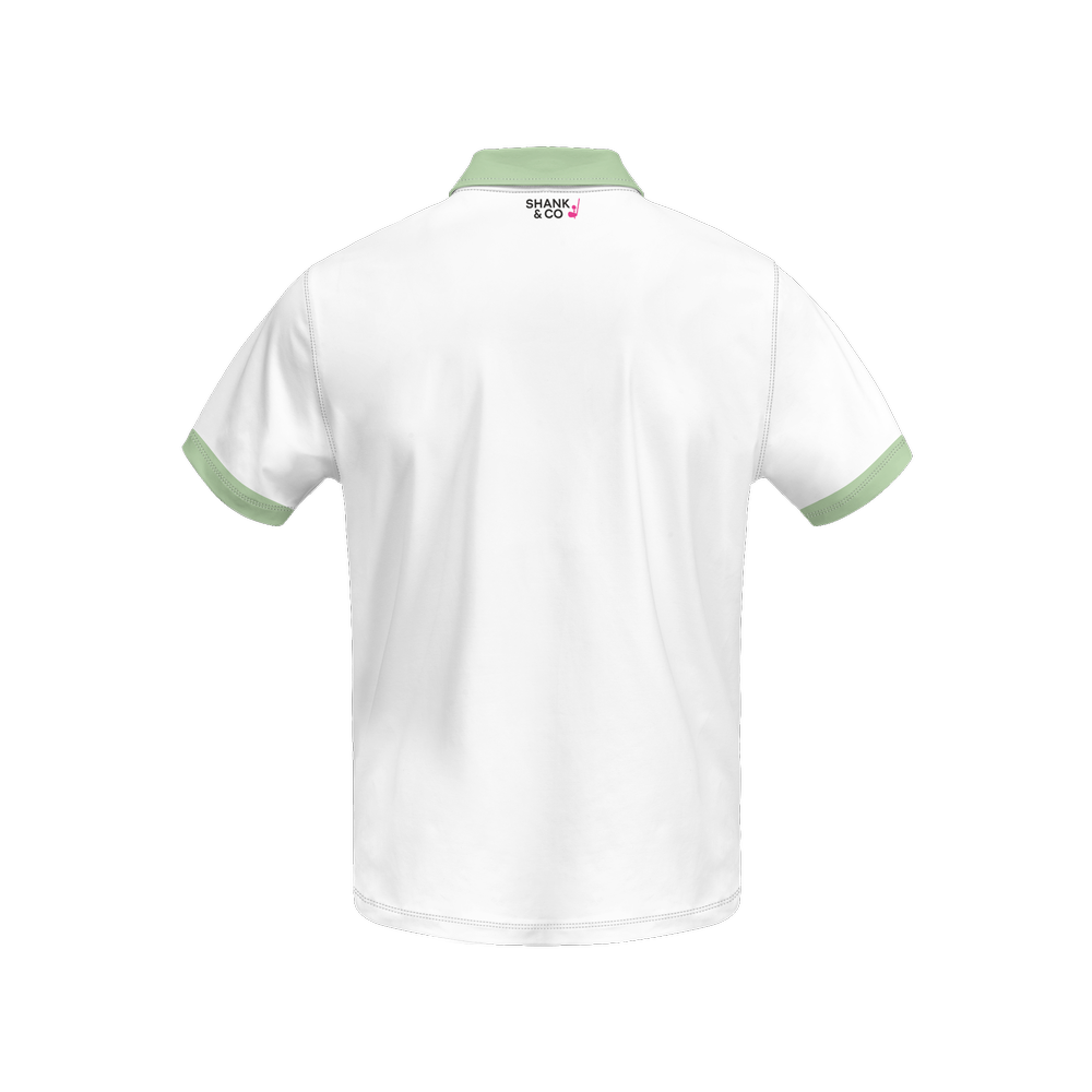 FORE the Mind – Sage/White Performance Polo